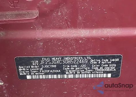 2016 Subaru Forester 2.0Xt Touring z USA, uszkodzony, nr VIN JF2SJGXC3GH522469